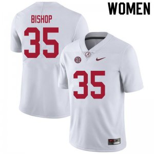 NCAA Women's Alabama Crimson Tide #35 Cooper Bishop Stitched College 2020 Nike Authentic White Football Jersey BV17D61TN